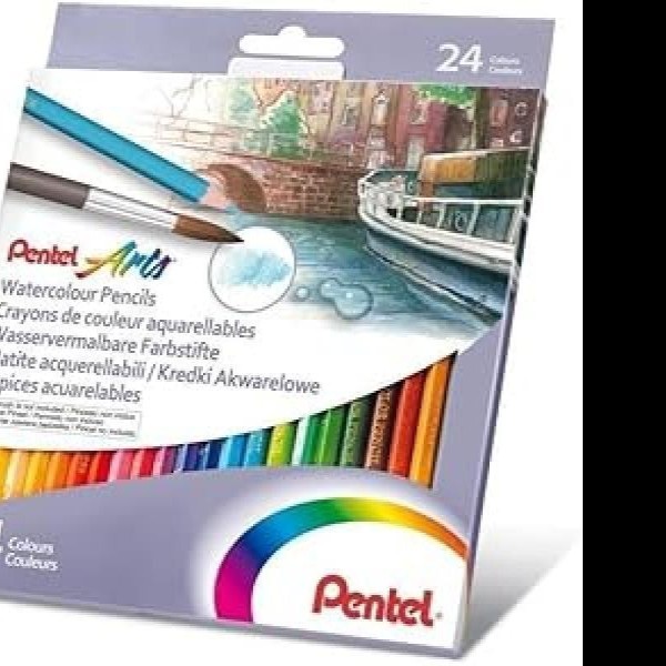 COLORES ACUARELA ESTUCHE C24 L.PENTEL CB9 HEXAG.